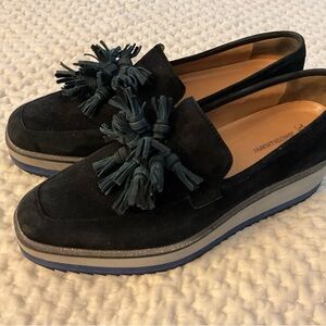 Johnson & Murphy Black Suede Loafers with Tassels- Women’s size 10